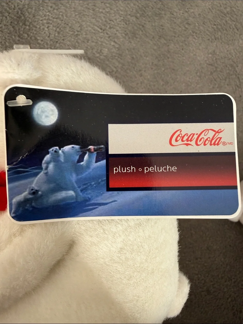 Vintage 90’s Coca Cola 4 Pc Polar Bear Plush Set with Red Scarves, Hat, Bottles!